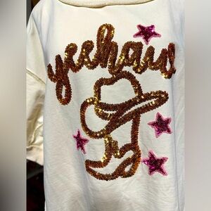 FANTASTIC FAWN Sequin Yeehaw Top
